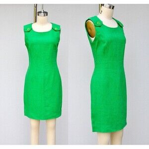 Vintage Italian LUISA SPAGNOLI Green Dress 50s 60s Mod Dress Italian Designer S